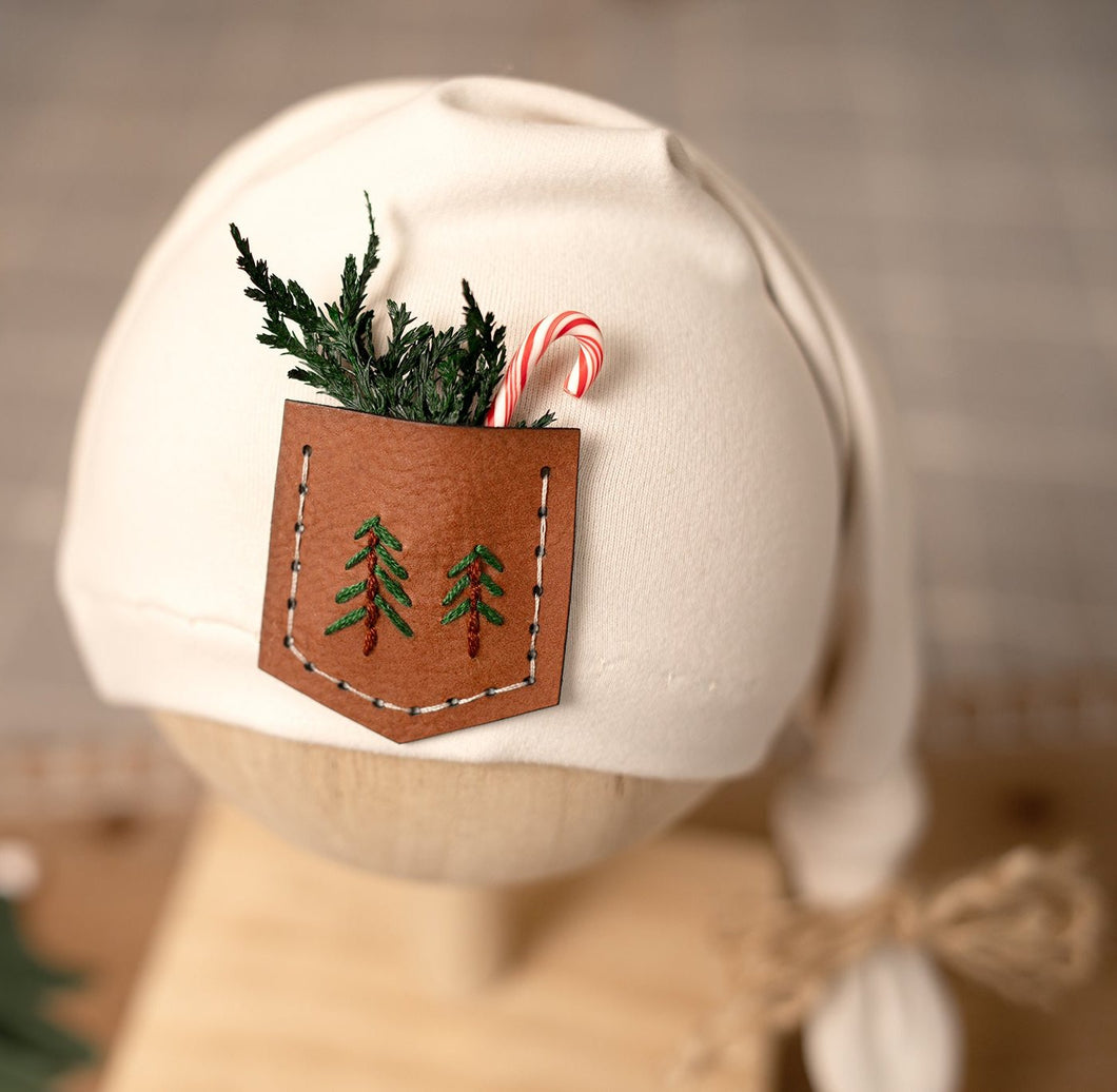 Embroidered Pocket Holiday Sleepy Hat