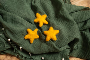 Dark Yellow Felted Stars