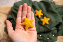 Load image into Gallery viewer, Dark Yellow Felted Stars
