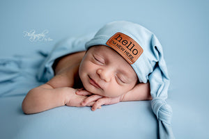 Hello I'm New Here- baby blue hat
