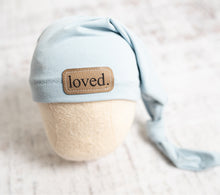 Load image into Gallery viewer, Light Blue &quot;Loved&quot; Sleepy Hat
